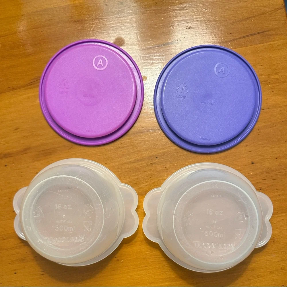 12-Piece Vintage Tupperware Includes Variety Purple & Pink Container & Lid Sets